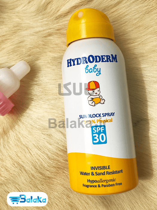 اسپری ضد آفتاب کودک هیدرودرم SPF30 حجم 100 میل